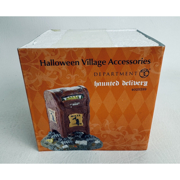 Department Dept 56 Halloween Village Accessories Haunted Delivery Mailbox New - Picture 1 of 7